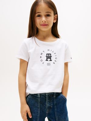 Kids' Circle Logo T-Shirt, Optic White