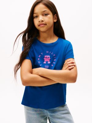 Kids' Circle Logo T-Shirt, Deep Indigo