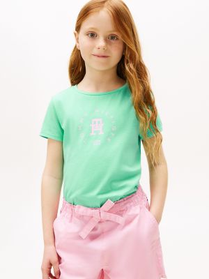 Kids' Circle Logo T-Shirt, Miami Aqua