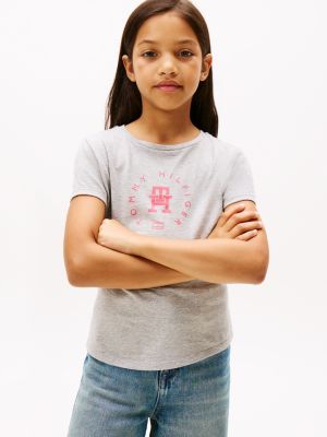 Kids' Circle Logo T-Shirt, Heather Grey