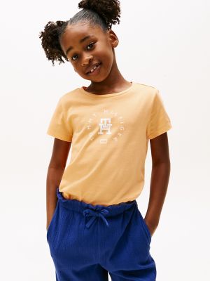 Kids' Circle Logo T-Shirt, Sunny Orange