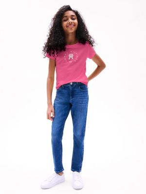 Kids' Circle Logo T-Shirt, Fandango Pink