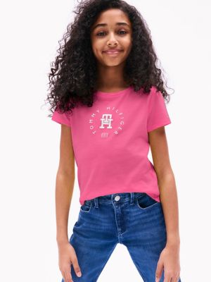 Kids' Circle Logo T-Shirt, Fandango Pink