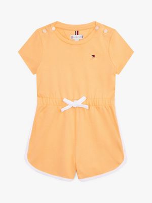 Babies' Sporty Romper, Sunny Orange