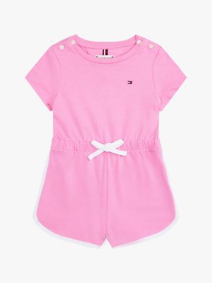 Babies' Sporty Romper, Fuchsia Pink
