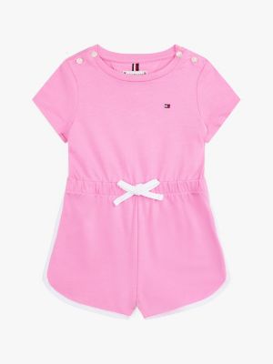 Babies' Sporty Romper, Fuchsia Pink