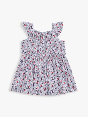 Babies' Strawberry Print Dress, Optic White