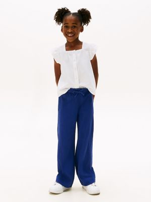 Kids' Wide-Leg Stretchy Gauze Pant, Blue Ink