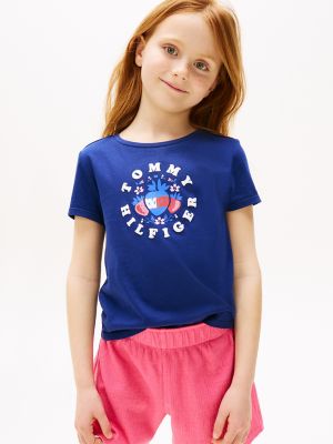 Kids' Strawberry Logo T-Shirt, Blue Ink