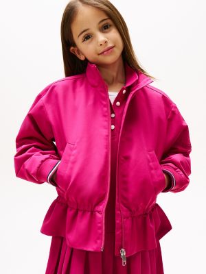 Coupe-vent à taille froncée pour enfant, magenta éblouissant