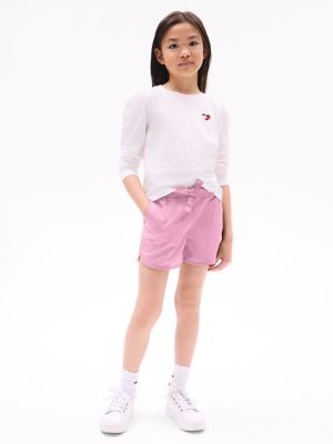 Kids' Tie-Waist Pull-On Short, Classic Pink