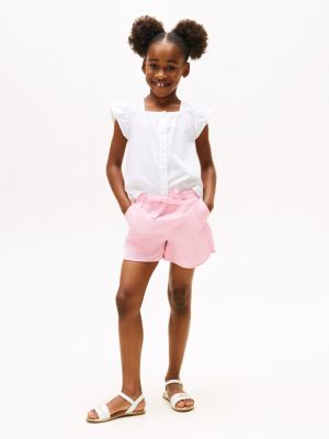 Kids' Tie-Waist Pull-On Short, Classic Pink