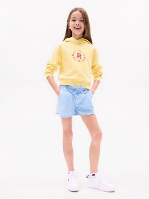 Kids' Tie-Waist Pull-On Short, Light Wash Chambray