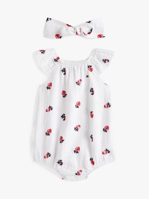 Babies' Strawberry Onesie & Headband Set, Optic White