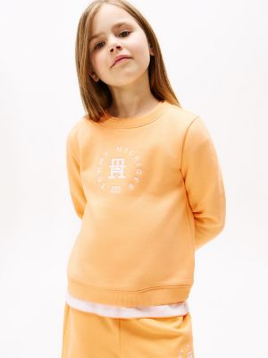 Kids' Circle Logo Sweatshirt, Sunny Orange