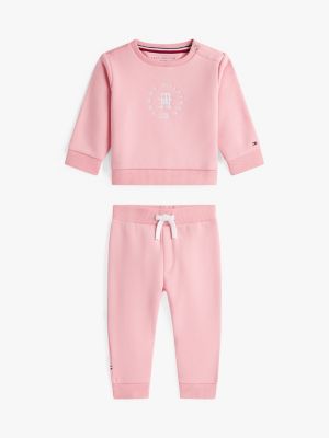 Babies' Logo Sweatshirt and Pant Set, Soft Berry