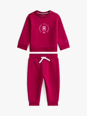 Babies' Logo Sweatshirt and Pant Set, Italian Wine
