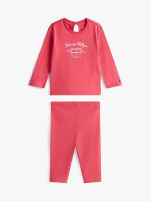 Babies' Logo Shirt and Pant Set, Heritage Pink