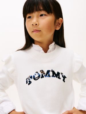 Детские свитеры Tommy Hilfiger Kids' Sequin Logo Ruffle Sweater — фото 2