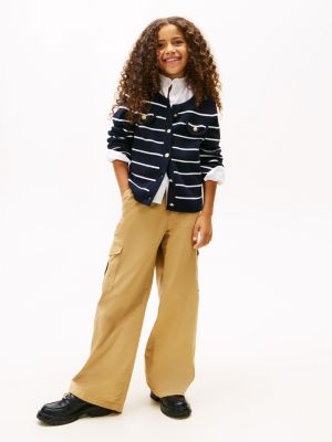 Kids' Wide Leg Stretch Twill Cargo Pant, Classic Khaki
