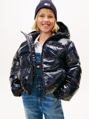 Kids' Glossy New York Puffer Jacket, Navy