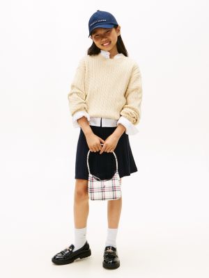 Kids' Cable Knit Skirt, Navy Blue