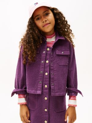 Kids' Stretch Corduroy Shirt, Midnight Plum