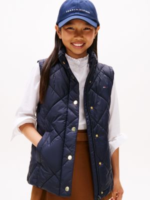 Kids' Quilted Puffer Vest, Navy Blue