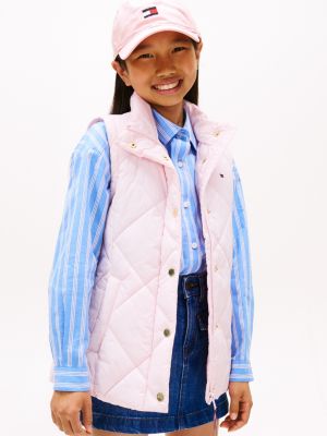 Kids' Quilted Puffer Vest, Light Pink