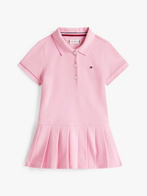 Babies' Pleated Polo Dress, Classic Pink