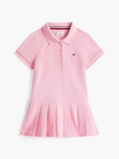 Babies' Pleated Polo Dress — Classic Pink 1