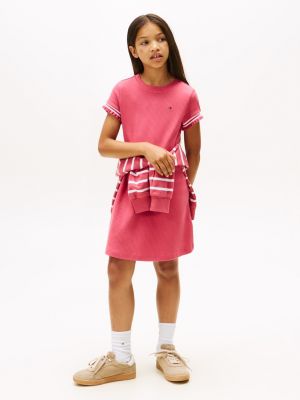 Kids' Ruffle-Sleeve Rib-Knit Dress, Heritage Pink