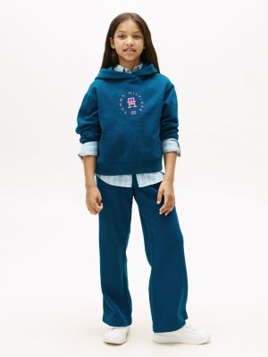 Kids' Wide-Leg Circle Logo Sweatpant, Deep Indigo