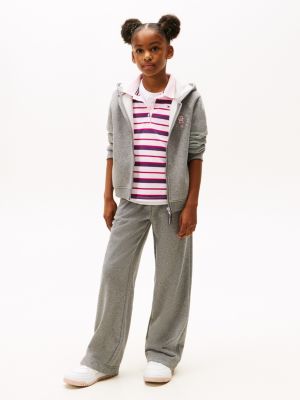 Kids' Wide-Leg Circle Logo Sweatpant, Medium Grey Heather
