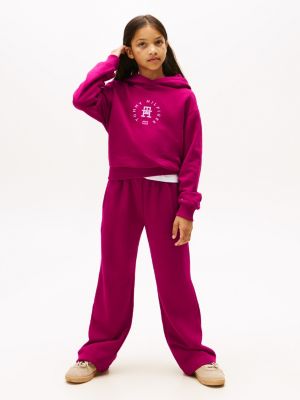 Kids' Wide-Leg Circle Logo Sweatpant, Italian Wine