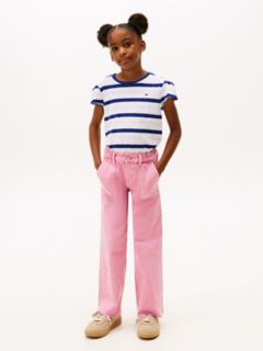 Kids' Stripe Lettuce-Trim Sleeve T-Shirt — Optic White 2