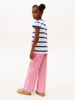 Kids' Stripe Lettuce-Trim Sleeve T-Shirt — Optic White 4