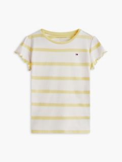 Kids' Stripe Lettuce-Trim Sleeve T-Shirt — Citronella 5