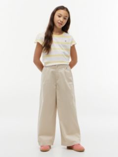 Kids' Stripe Lettuce-Trim Sleeve T-Shirt — Citronella 2