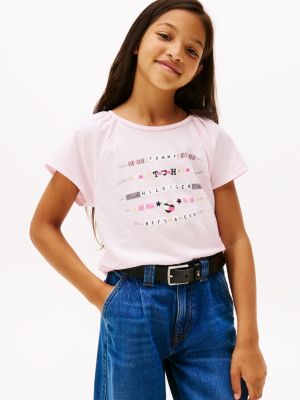 Kids' Friendship Logo T-shirt, Light Pink