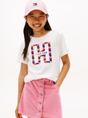 Kids' Heart H Logo T-Shirt, Ecru