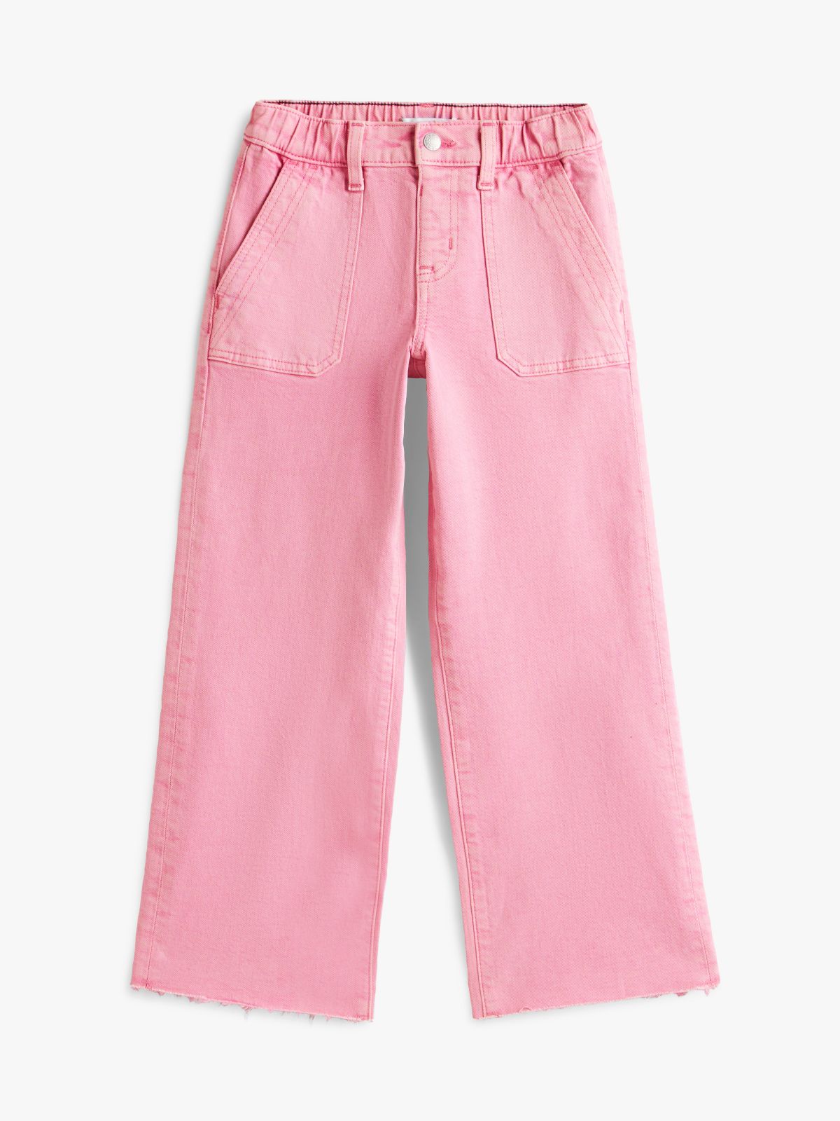 Kids' Stretch Wide Leg Utility Jean — Fuchsia Pink