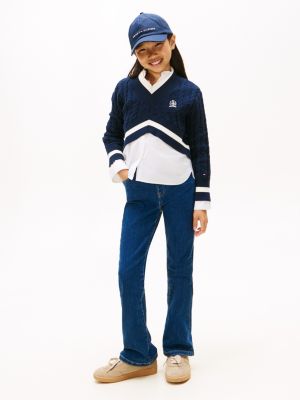 Kids' Kick Flare Stretch Denim, Dark Wash