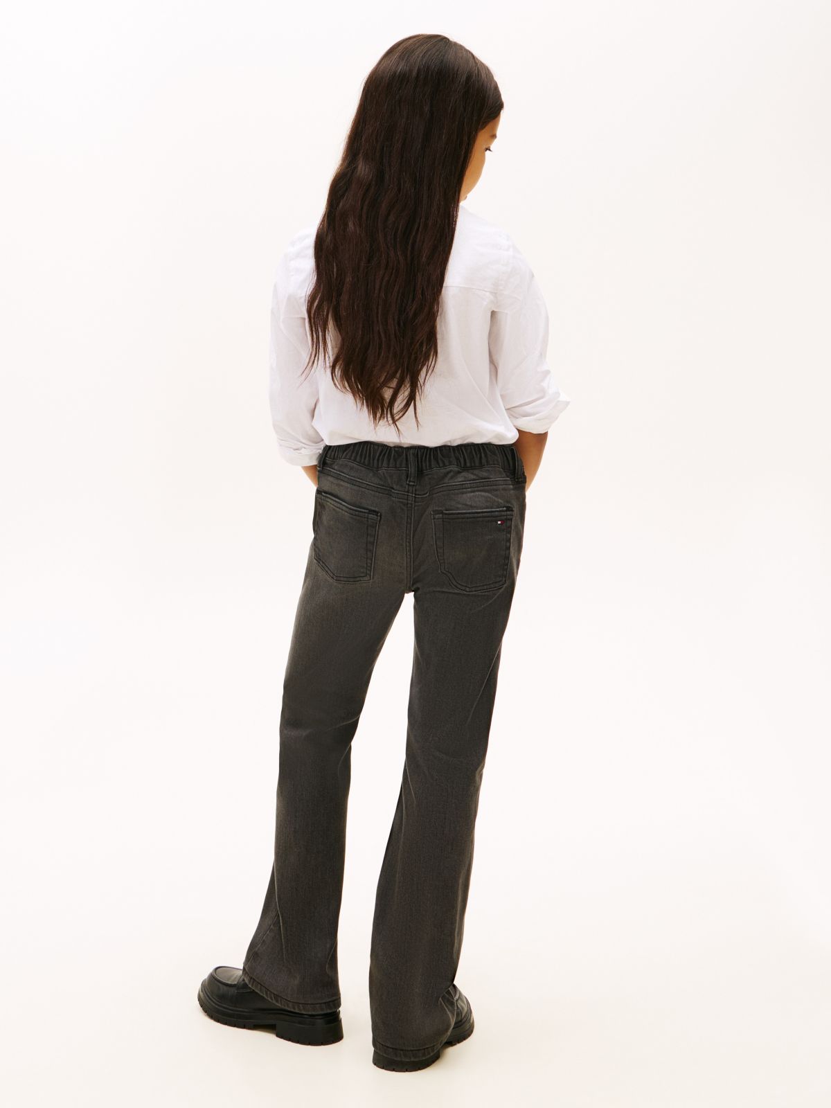 Kids' Pull-On Stretch Flare Jean — Grey Wash