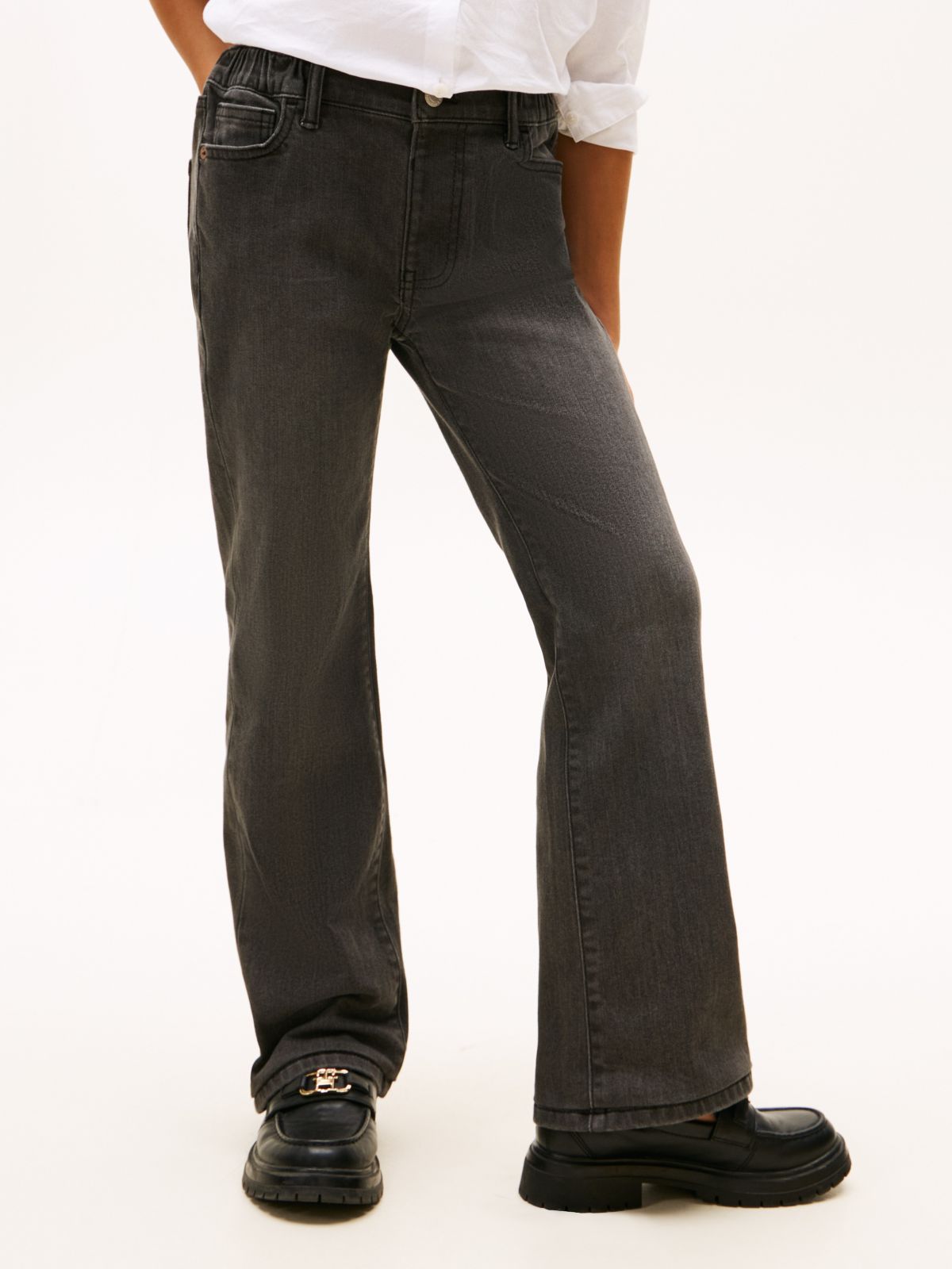 Kids' Pull-On Stretch Flare Jean — Grey Wash