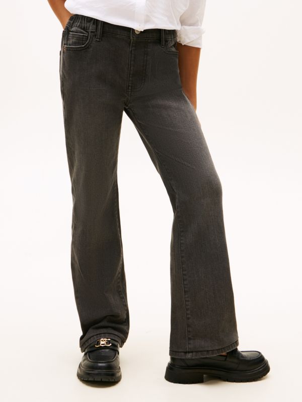 Kids' Pull-On Stretch Flare Jean — Grey Wash