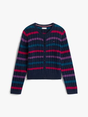 Kids' Stripe Cable Knit Cardigan | Tommy Hilfiger