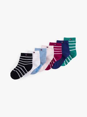 Babies' Stripe & Solid Sock 7-Pack, Lucent White / Multi