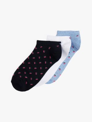 Kids' Cherry Ankle Sock 3-Pack, Blue Heather / Multi