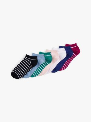 Kids' Stripe & Solid Ankle Sock 7-Pack, Italian Wine / Multi